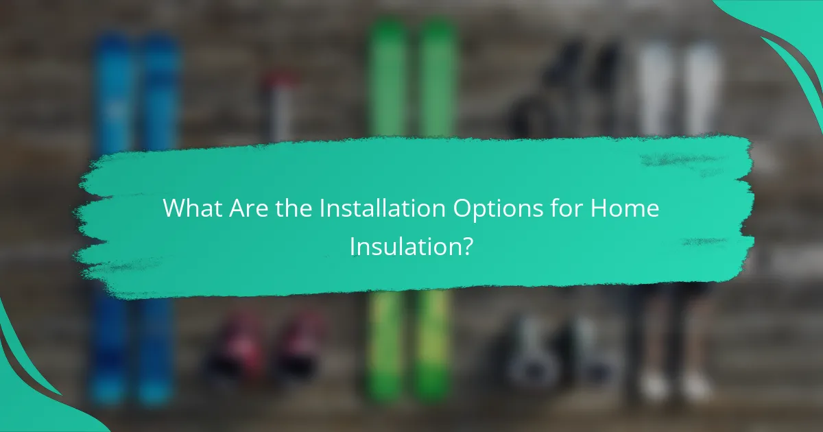 What Are the Installation Options for Home Insulation?